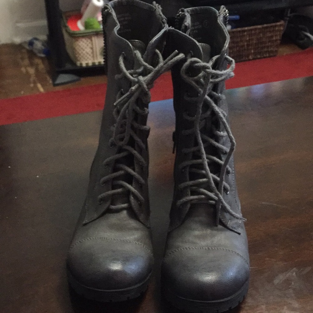 Gray boots